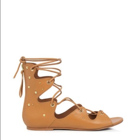 IRO Camel tan Xiri gladiator studded lace up sandals size  40 - Picture 2 of 13